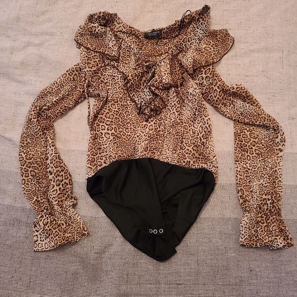 Zara Tops - NWOT Zara leopard print sheer body suit